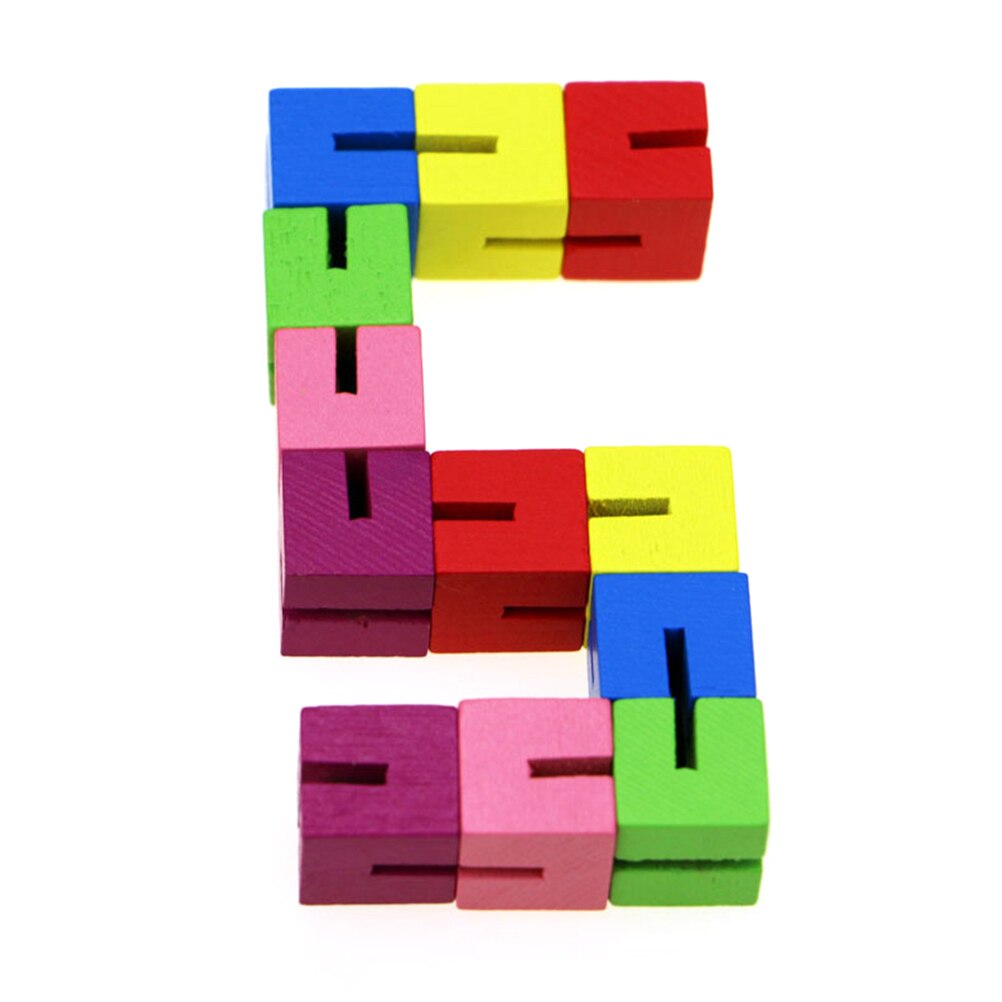 One colorful 12 section small cube string wooden building block children&s educational toy adult children&s decompression toy